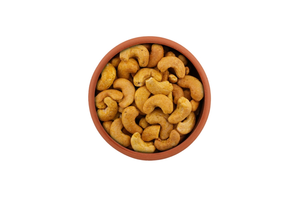cashewkerne, geröstet mit würzigem Käse