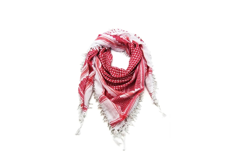 Kufiya, red and white